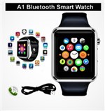 A1 Relógio Smartwatch Android, Notificações WhatsApp Bluetooth, Camera - Preto - Smart Bracelet