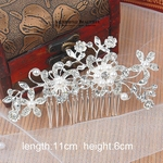 Ficha técnica e caractérísticas do produto Acessórios de cabelo floral do casamento Crystal Pearl Flower Bridal cabelo Comb Mulheres Jóias Redbey