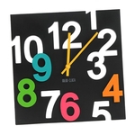 Ficha técnica e caractérísticas do produto Acrílico Colorido Relógio De Parede 3d Oco Números Relógio Mudo Decoração Da Casa