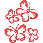 Ficha técnica e caractérísticas do produto Adesivo de Parede Butterfly Vermelho Kapos (40x50cm)