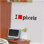 Ficha técnica e caractérísticas do produto Adesivo de Parede Frase - I Love Pixels