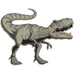 Ficha técnica e caractérísticas do produto Adesivo de Parede Infantil Dinossauro Jurassic 70x55cm - Cinza