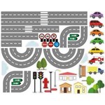 Ficha técnica e caractérísticas do produto Adesivo Decorativo para Parede Cidade Pista Carros