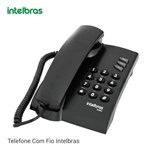 Ficha técnica e caractérísticas do produto Aparelho Telefone Fixo com Fio Intelbras Pleno Br Preto