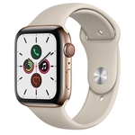 Apple Watch 5 Cell+GPS, 44 mm, Aço Inoxid Dourado, Puls Esportiva Cinza e Fecho Clássico - MWWH2BZ/A