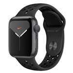 Apple Watch Nike+5 GPS, 40 Mm, Alumínio Cinza Esp, Esport Nike Preto/Cinza-carvão e Fecho Clássico