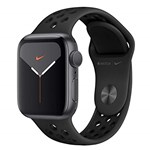 Apple Watch Nike+ Series 5 Gps, 40 Mm, Alumínio Cinza Espacial, Esportiva Nike Preto/Cinza-carvão e Fecho Clássico - Mx3t2bz/a