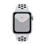 Ficha técnica e caractérísticas do produto Apple Watch Nike+ Series 5 (GPS) 40mm, Caixa Alumínio Prata, Pulseira Esportiva Preto e Cinza