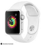 Ficha técnica e caractérísticas do produto Apple Watch S3 Sport Prata com Pulseira Esportiva Branca, 38 Mm, Bluetooth e 8 GB