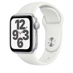 Apple Watch SE Prata com Pulseira Esportiva Branca, 40 Mm, Bluetooth e 32 GB - MYDM2BE/A