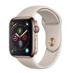 Ficha técnica e caractérísticas do produto Apple Watch Series 4 Cellular, 44 Mm, Aço Inoxidável Dourado, Pulseira Esportiva Cinza e Fecho Cláss