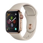 Apple Watch Series 4 Cellular + GPS, 40 Mm, Aço Inoxidável Dourado, Pulseira Esportiva Cinza