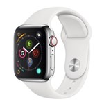 Ficha técnica e caractérísticas do produto Apple Watch Series 4 Cellular + GPS, 40 Mm, Aço Inoxidável Prata, Pulseira Esportiva Branca