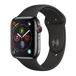 Ficha técnica e caractérísticas do produto Apple Watch Series 4 Cellular + GPS, 44 Mm, Aço Inoxidável Cinza Espacial, Pulseira Esportiva Preto