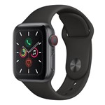 Apple Watch Series 5 CellulGPS, 40 Mm, Alumín Cinza Espac, Puls Esportiva Preto Fecho Clás MWX32BZ/A