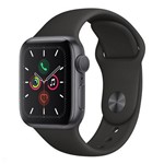 Apple Watch Series 5 Cinza com Pulseira Sport Band Preta, 40mm, Bluetooth e 32 GB