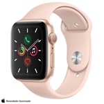 Ficha técnica e caractérísticas do produto Apple Watch Series 5 com Pulseira Sport Band Dourado 40mm Bluetooth e 32 GB