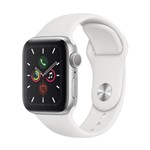 Ficha técnica e caractérísticas do produto Apple Watch Series 5 (GPS) 40mm, Caixa Alumínio Prata, Pulseira Esportiva Branca