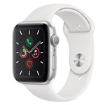 Ficha técnica e caractérísticas do produto Apple Watch Series 5 GPS, 44 Mm, Alumínio Prata, Puls Esportiva Branca e Fecho Clássico - MWVD2BZ/A