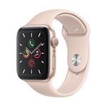 Ficha técnica e caractérísticas do produto Apple Watch Series 5 (GPS) 44mm, Caixa Alumínio Dourado, Pulseira Esportiva Areia Rosa