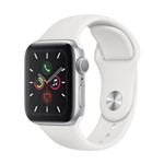 Ficha técnica e caractérísticas do produto Apple Watch Series 5 (GPS) 44mm, Caixa Alumínio Prata, Pulseira Esportiva Branca