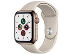 Ficha técnica e caractérísticas do produto Apple Watch Series 5 (GPS + Cellular) 44mm Caixa - Dourada Aço Inoxidável Pulseira Esportiva Cinza