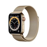Apple Watch Series 6 Cellular + GPS, 44 Mm, Aço Inoxidável Dourado, Pulseira Estilo Milanês Dourado