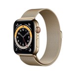Ficha técnica e caractérísticas do produto Apple Watch Series 6 Cellular + GPS, 44 Mm, Aço Inoxidável Dourado, Pulseira Estilo Milanês Dourado