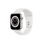 Ficha técnica e caractérísticas do produto Apple Watch Series 6 (GPS) 44mm Caixa Prateada de Alumínio com Pulseira Esportiva Branca