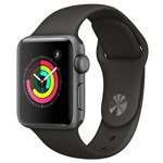 Ficha técnica e caractérísticas do produto Apple Watch Series 3, 38 Mm, Alumínio Cinza Espacial, Pulseira Esportiva Cinza e Fecho Clássico - MR352BZ/A