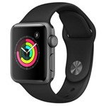 Ficha técnica e caractérísticas do produto Apple Watch Series 3, 38 Mm, Alumínio Cinza Espacial, Pulseira Esportiva Preto e Fecho Clássico - MT