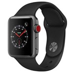 Ficha técnica e caractérísticas do produto Apple Watch Series 3 Cellular, 38 Mm, Alumínio Cinza Espacial, Pulseira Esportiva Preto e Fecho Clás