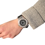 Ficha técnica e caractérísticas do produto HAO Assistir Casal Moda Simples Tendência Rhinestone Sparkling Relógio de pulso eletrônico Wristwatch