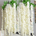 Ficha técnica e caractérísticas do produto Atacado 10pcs Rattan Faixa de Wisteria Artificial Flower videira para o casamento partido Home quarto dos miúdos decoração DIY