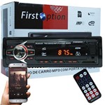 Ficha técnica e caractérísticas do produto Auto Rádio Som Mp3 Player Automotivo Carro Bluetooth First Option 6680BSC Fm Sd USB Controle