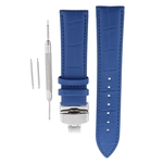 Ficha técnica e caractérísticas do produto Azul 22mm do Pin da substituição da faixa da cinta do relógio de pulso de couro artificial