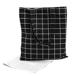 Ficha técnica e caractérísticas do produto Banabanma Mulheres Student Algodão Linho Moda Plaid Shoulder Tote Bolsa de compras de Eco Grande Capacidade lona Bolsa Pouch ZK25