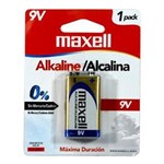 Ficha técnica e caractérísticas do produto Bateria Maxell Alcalina 9v