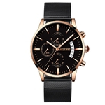 Ficha técnica e caractérísticas do produto BELUSHI Cronógrafo Calendário Luxo Negócio Masculino Relógios inoxidável Aço Couro Minimalista Relógios