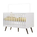 Ficha técnica e caractérísticas do produto Berço Mini Cama Infantil Retro 2857 Branco Qmovi