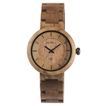 Ficha técnica e caractérísticas do produto BEWELL Lady Stylish Relógio de quartzo de madeira Relógio de pulso impermeável para mulheres analógicas do vintage Redbey