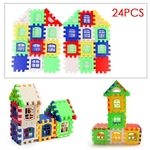 Ficha técnica e caractérísticas do produto Blocos 24pcs Crianças enigma inserido plástico blocos de construção montadas jardim de infância para crianças pré-escolar Brinquedos aniversário FJ88