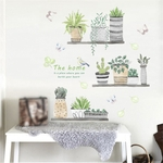 Ficha técnica e caractérísticas do produto Bonito Planta Pote Verde Adesivos de Parede Home Decor Sala Quarto Decalque Removível Papel De Parede Arte PVC Decalques de Parede TV Sofá Pano de Fundo