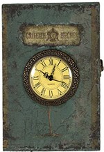 Ficha técnica e caractérísticas do produto Book Porta Chave Parede Azul Relogio Oldway - 33x22x9cm