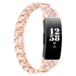 Ficha técnica e caractérísticas do produto Bracelete De Pulseira De Pulseira Em Forma De Strass Em Aço Inoxidável Para Fitbit Inspire / HR