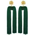 Brinco Tassel Duplo Verde Militar