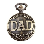 Ficha técnica e caractérísticas do produto Bronze Embossment DAD bolso relógio de quartzo Grande presente para Dia dos Pais Pocket Watch