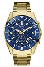 Ficha técnica e caractérísticas do produto Bulova Masculino Marine Star Redondo Analogico Calendario Cronografo Az Dourado Wb31774z