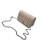 Ficha técnica e caractérísticas do produto Bolsa de ombro Cadeia Mulher Plaid Cross-corpo Messenger Bag Moda Canvas Individual Pequeno Bolsa de Ombro