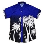 Ficha técnica e caractérísticas do produto Camisa Unisex Homens Mulheres Stylish Coqueiro Printing Hawaii camisa da praia